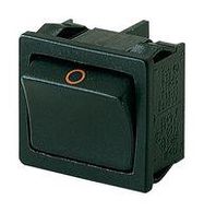 ROCKER SWITCH, SPST, 12A, 250VAC, BLACK