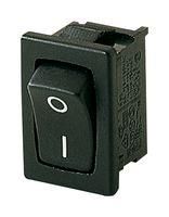 ROCKER SWITCH, DPDT, 10A, 250VAC, BLACK