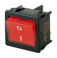 ROCKER SWITCH, DPST, 10A, 250VAC, RED