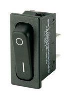 ROCKER SWITCH, SPST, 20A, 250VAC, BLACK