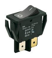 ROCKER SWITCH, DPST, 16A, 250VAC, BLACK