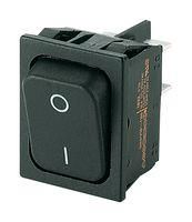 ROCKER SWITCH, DPST, 20A, 250VAC, BLACK