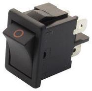 ROCKER SWITCH, DPST, 4A, 250VAC, BLACK