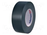 Tape: electrical insulating; W: 50mm; L: 33m; Thk: 0.18mm; black HELLERMANNTYTON