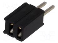 Connector: pin strips; socket; female; PIN: 2; straight; THT; 1.27mm CONNFLY