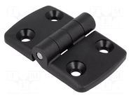 Hinge; Width: 77mm; polyamide; black; H: 48mm FATH