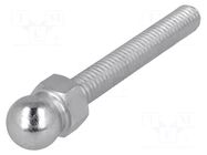 Pin; M6; steel; Ø: 10mm; Plating: zinc; Thread len: 40mm FATH