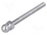 Pin; M6; steel; Ø: 10mm; Plating: zinc; Thread len: 60mm FATH