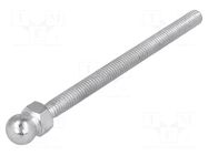 Pin; M6; steel; Ø: 10mm; Plating: zinc; Thread len: 80mm FATH