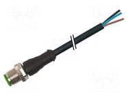 Cable: for sensors/automation; M12; PIN: 4; straight; 5m; plug; 4A MURRELEKTRONIK