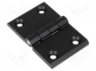 Hinge; Width: 76mm; zinc and aluminium alloy; black; H: 50mm RST ROZTOCZE