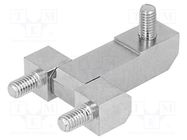 Hinge; Width: 45mm; zinc-plated steel; H: 37mm; Ext.thread: M6 RST ROZTOCZE