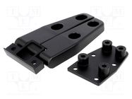 Hinge; L: 95mm; zinc and aluminium alloy; black; H: 50mm RST ROZTOCZE