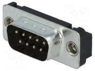 D-Sub; PIN: 9; socket; male; straight; THT; UNC 4-40; Locking: screws ADAM TECH