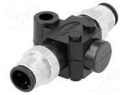 Coupler; M12 male x2; A code-DeviceNet / CANopen; PIN: 4; IP67 AMPHENOL LTW