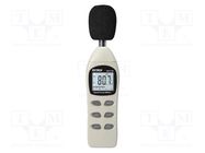 Meter: sound level; LCD; (2000); Sound level: 40÷130dB; 0.3÷8kHz EXTECH