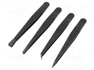 Tweezers-set; non-magnetic; ESD; Resistance to: abrasion; 4pcs. IDEAL-TEK