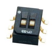 SLIDE SWITCH, DPDT, 0.1A, 6VDC, SMD