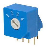 ROTARY SWITCH, SP4T, 0.1A, 5VDC, TH