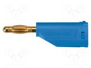 Connector: 4mm banana; plug; 16A; 33VAC; 70VDC; blue; gold-plated SCHÜTZINGER