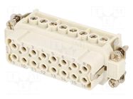 Connector: HDC; contact insert; female; GWconnect; PIN: 16; 16A MOLEX