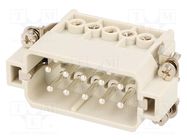 Connector: HDC; contact insert; male; S-A; PIN: 10; 10+PE; size 10A 