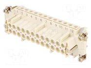 Connector: HDC; contact insert; female; S-E; PIN: 24; 24+PE; 16A MOLEX