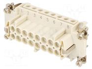Connector: HDC; contact insert; female; GWconnect; PIN: 16; 16A MOLEX