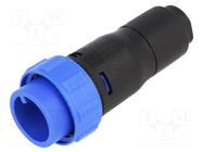 Connector: circular; plug; male; PIN: 2; w/o contacts; for cable BULGIN