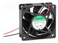 Fan: DC; axial; 12VDC; 60x60x25mm; 32.62m3/h; 30dBA; ball; Len: 300mm SUNON