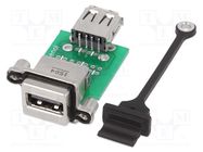 Adapter; socket; USB A socket-front,USB A socket-back; MUSB Amphenol Communications Solutions