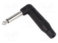 Connector: Jack 6,3mm; plug; male; mono; ways: 2; angled 90°; black 