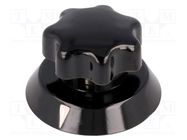 Knob; with pointer; thermoplastic; Øshaft: 6mm; Ø31x25mm; black OKW