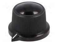 Knob; with pointer; thermoplastic; Øshaft: 6mm; Ø29x20.1mm; black OKW