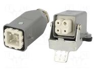 Connector: HDC; male + female; GWconnect; PIN: 4; 10A; 400V; 3+PE MOLEX