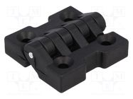 Hinge; Width: 47mm; polyamide; black; H: 48mm; Holes no: 4 RST ROZTOCZE