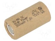 Re-battery: Ni-MH; SubC; 1.2V; 3000mAh; Ø22x42mm JJJ