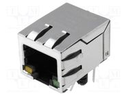 RJ45; socket; PIN: 8; shielded,with LED; Layout: 8p8c; THT BEL FUSE