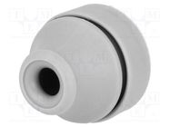 Grommet; Ømount.hole: 16mm; elastomer thermoplastic TPE; grey 