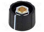 Knob; with pointer; ABS; Øshaft: 6mm; Ø23x15.5mm; black; A2623 OKW