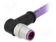 Connector: M12; plug; PIN: 4; male; B code-Profibus; 0.5m; cables HARTING