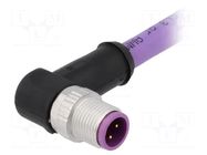 Connector: M12; plug; male; PIN: 4; angled 90°; B code-Profibus HARTING