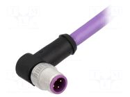 Connector: M12; plug; male; PIN: 4; angled 90°; B code-Profibus HARTING