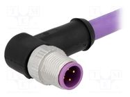 Connector: M12; plug; PIN: 4; male; B code-Profibus; 1.5m; cables HARTING