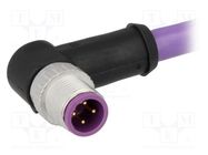 Connector: M12; plug; PIN: 4; male; B code-Profibus; 2m; angled 90° HARTING