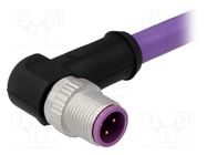 Connector: M12; plug; PIN: 4; male; B code-Profibus; 7.5m; cables HARTING