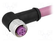 Connector: M12; plug; PIN: 4; female; B code-Profibus; 10m; cables HARTING