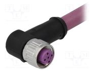 Connector: M12; plug; PIN: 4; female; B code-Profibus; 5m; cables HARTING