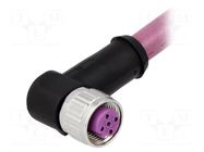 Connector: M12; plug; female; PIN: 4; angled 90°; B code-Profibus HARTING