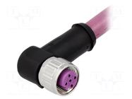 Connector: M12; plug; PIN: 4; female; B code-Profibus; 7.5m; cables HARTING